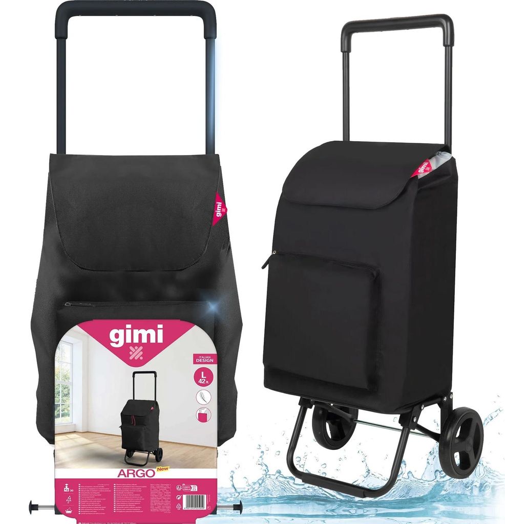 Gimi boodschappenroller Argo 42 l / 30 kg, zwart Productafbeelding 