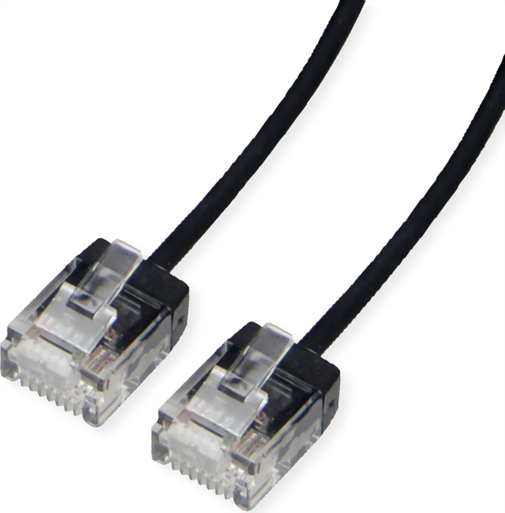 Cavo Rete 2m ROLINE Cat.6A UTP LSOH Slim Nero - Qualità Professionale