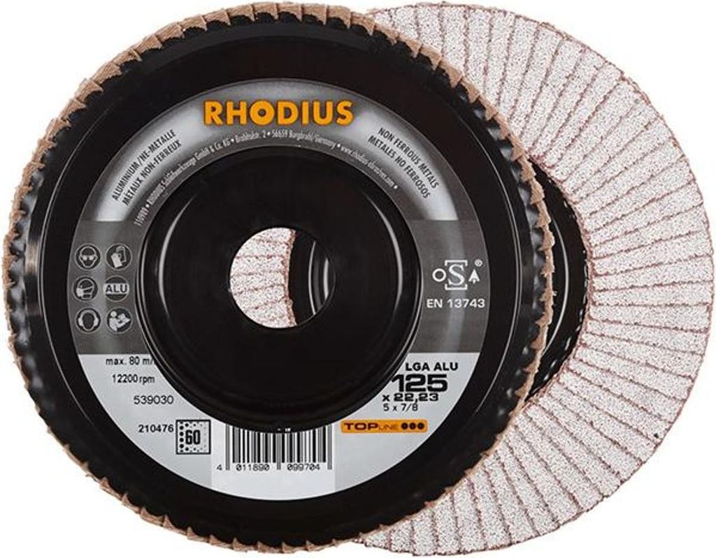 RHODIUS Lamellenschleifscheibe LGA ALU 125mm K 60