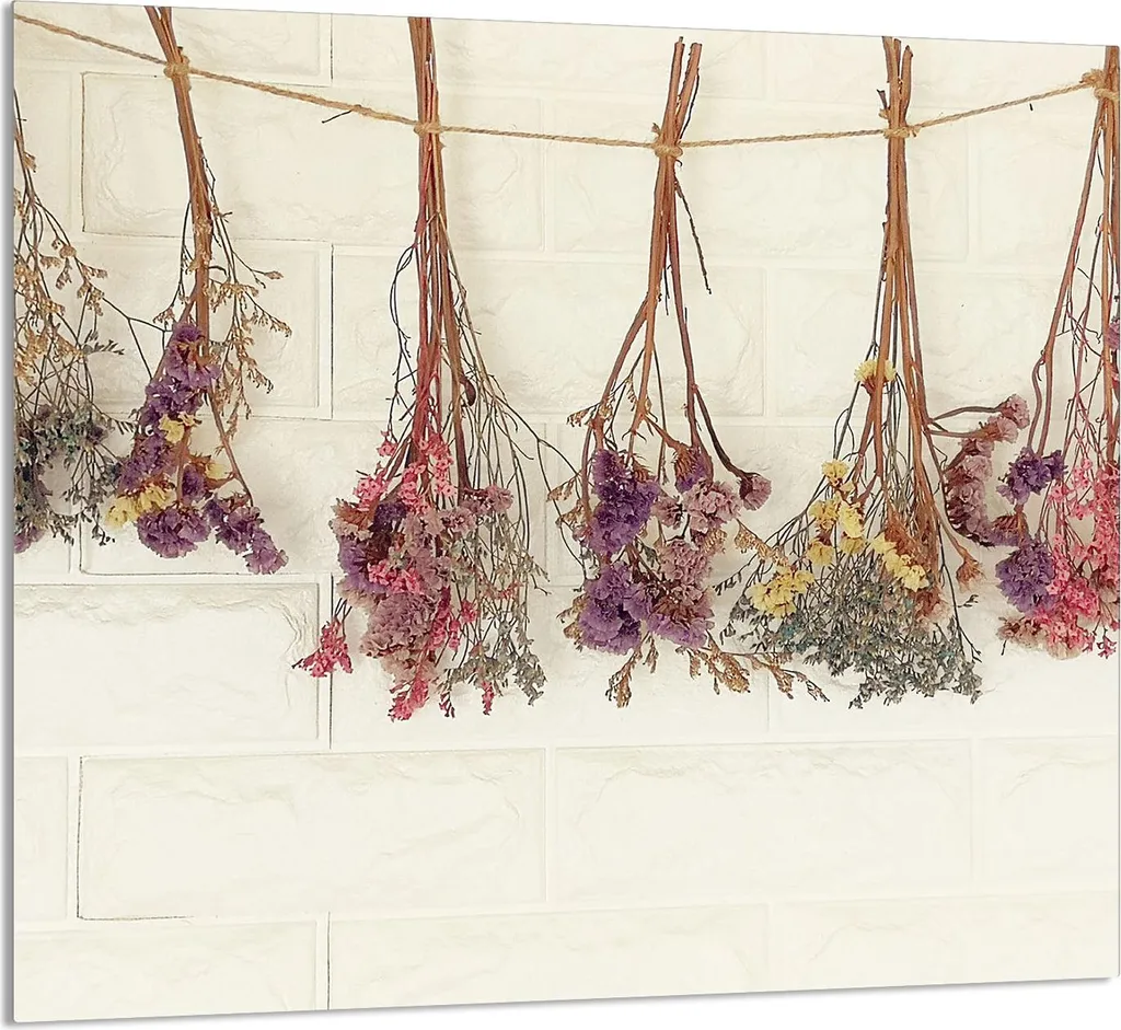 Vetro Temperato Cucina 65x60 Fiori - Tagliere e Coprifornelli