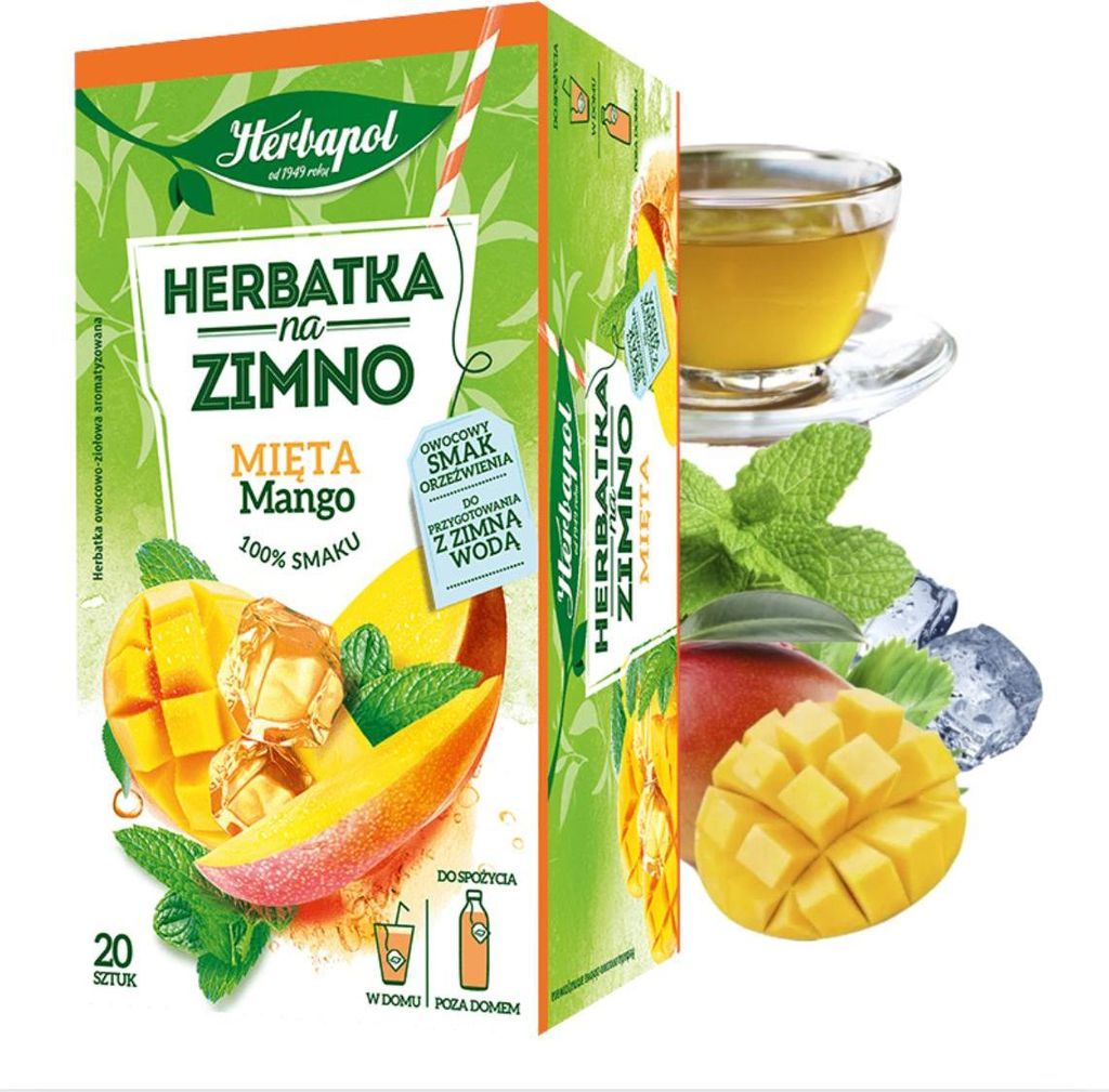 Herbapol Minze Mango Tee 20 Teebeutel - Kaltaufguss Produktbild 