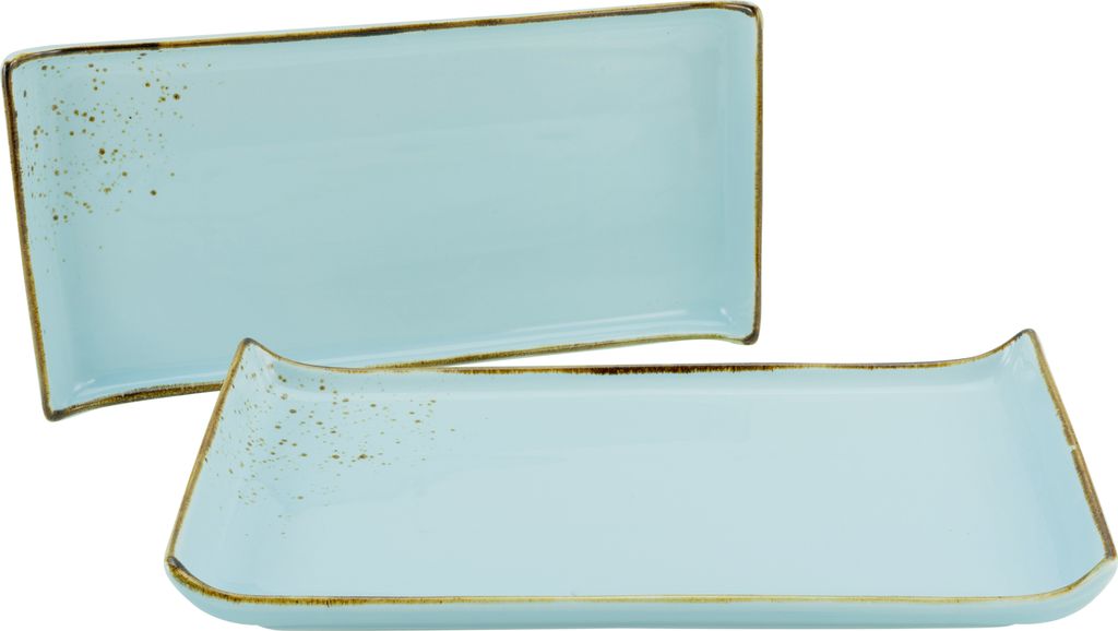 CreaTable, 33016, Nature Collection Hellblau, BBQ Platte 2-tlg, Steinzeug