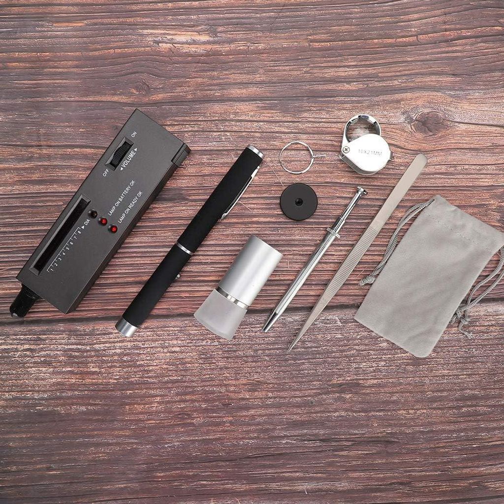 Professionelle Diamantdetektor und Pen-Tester mit Licht und Produktbild 