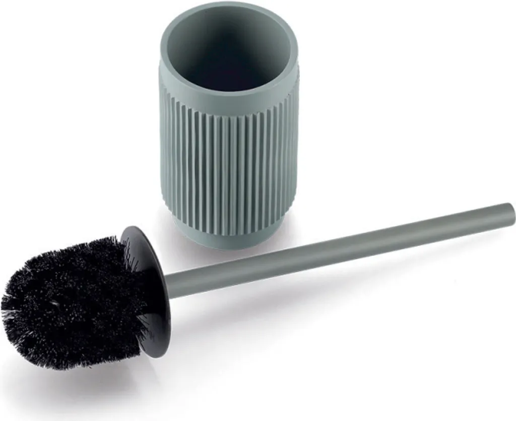 Zeller Scopino WC a Righe Verde Salvia - Igienico e Facile da Pulire