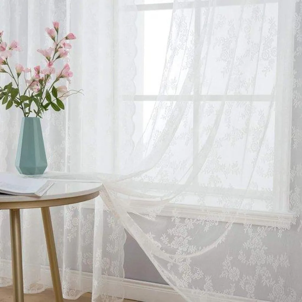 Rideaux fleurs 140x175 cm : Protégez votre intimité avec style - Lot de 2