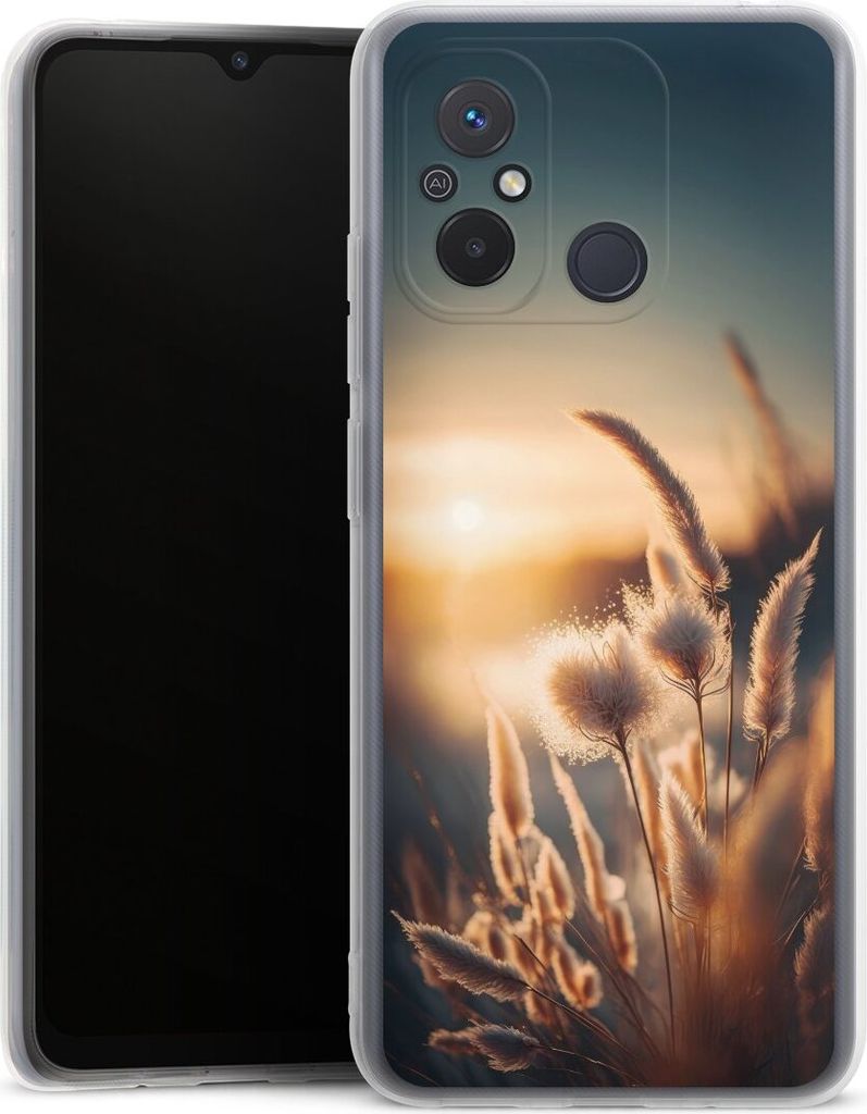 DeinDesign Handyhülle für Xiaomi Redmi 12C Silikon Hülle Case Smartphone Schutzhülle Natur Sonne Pampasgras