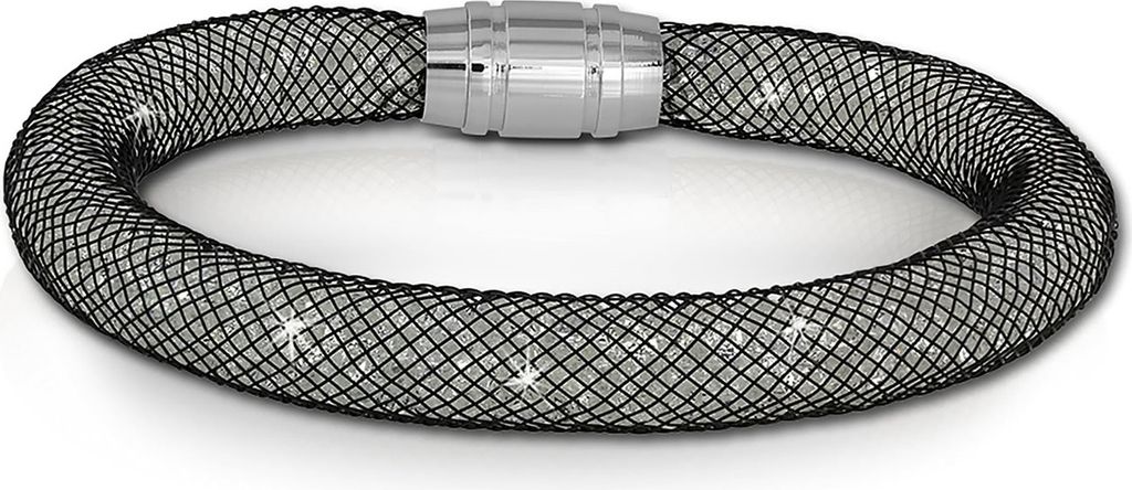 SilberDream Damen-Armband 20cm weiß Mini Kristalle Edelstahl Nylon SDA050K0