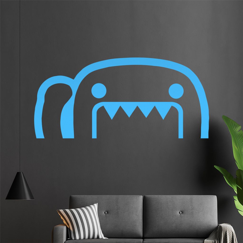 KIWISTAR Halber Domo Kun Wandtattoo in 6 Größen - Wandaufkleber Wall Sticker - Dekoration, Küche, Wohnzimmer, Schlafzimmer, Badezimmer
