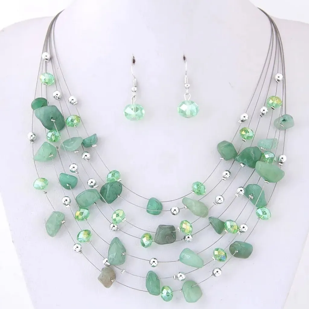 Set Brisia Verde KP29105: Parure Elegante per Cerimonia e Grandi Eventi