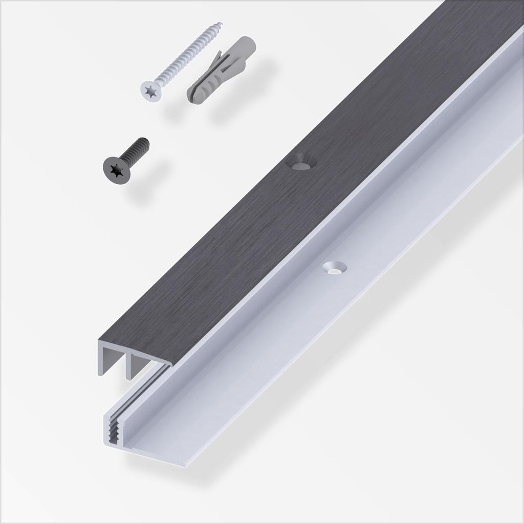 alfer Abschluss- + Träger- 1 m, 21 x 10.5 x 7 - 15 mm Alu eloxiert
