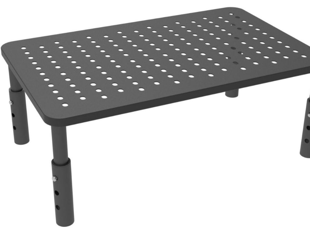 INF Monitor-Erhöhung aus Legierungsstahl 37x23x14.5cm Schwarz für Büro