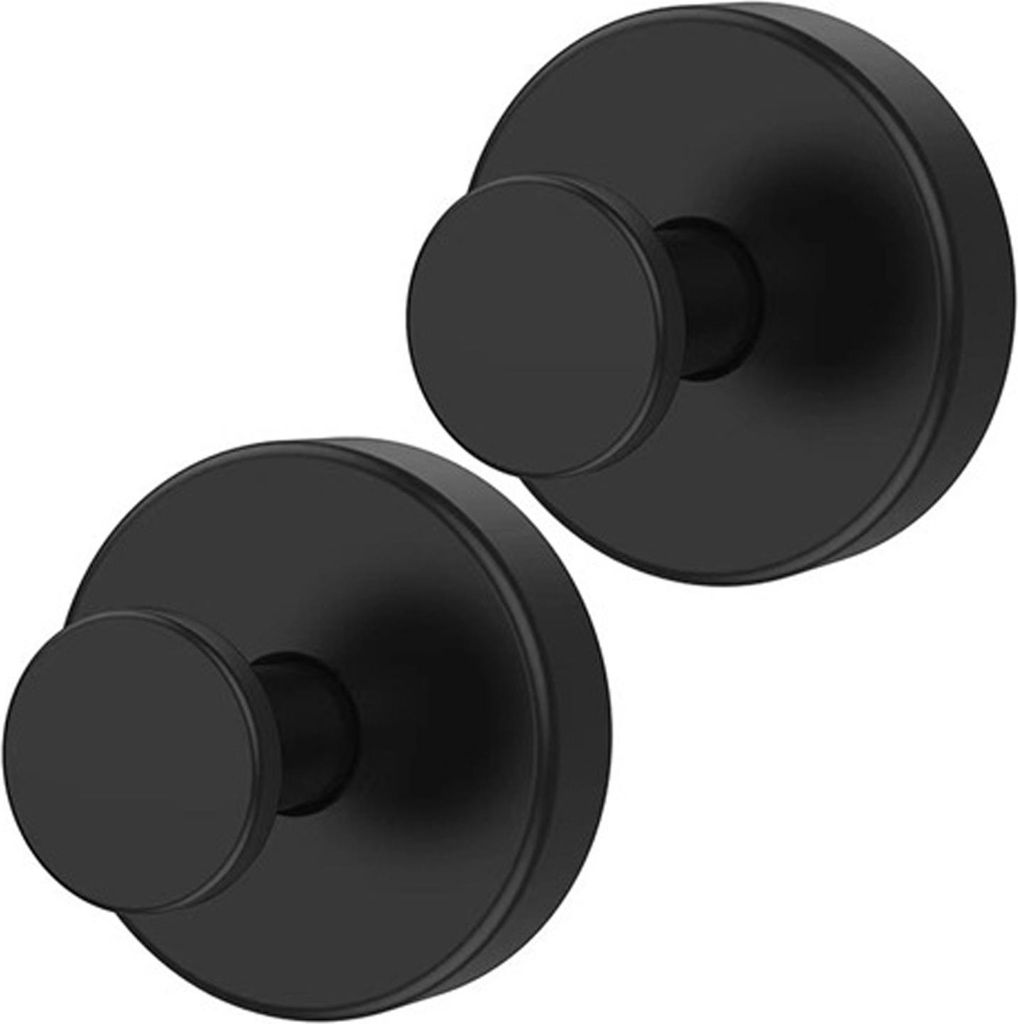 2 Stück Schwarze Handtuchhaken, Handtuchhalter, Selbstklebend Haken Rostfreie Metall Wandhaken Bademantelhaken, Selbstklebend oder zur Wandmontage...