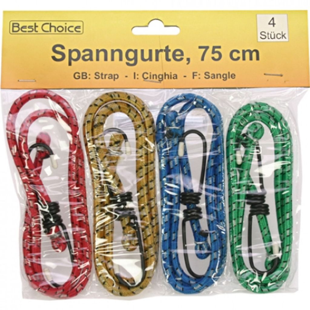 Spanngurte 4er je 75cm 4 Farben sortiert rot gelb blau grün Obrázek produktu 