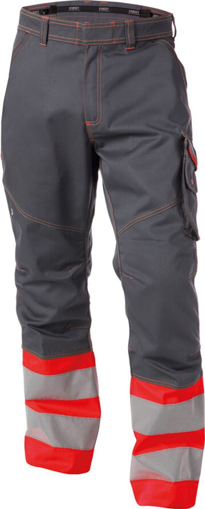 DASSY Phoenix Warnschutzhose ZEMENTGRAU/NEONROT Gr.50 Länge: STANDARD