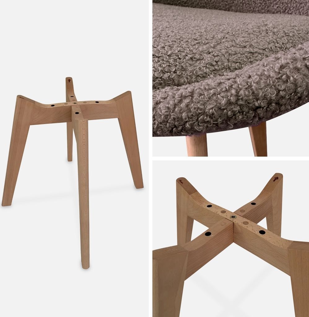 sweeek - 4er-Set skandinavische Stühle mit Holzbeinen - Produktbild 7