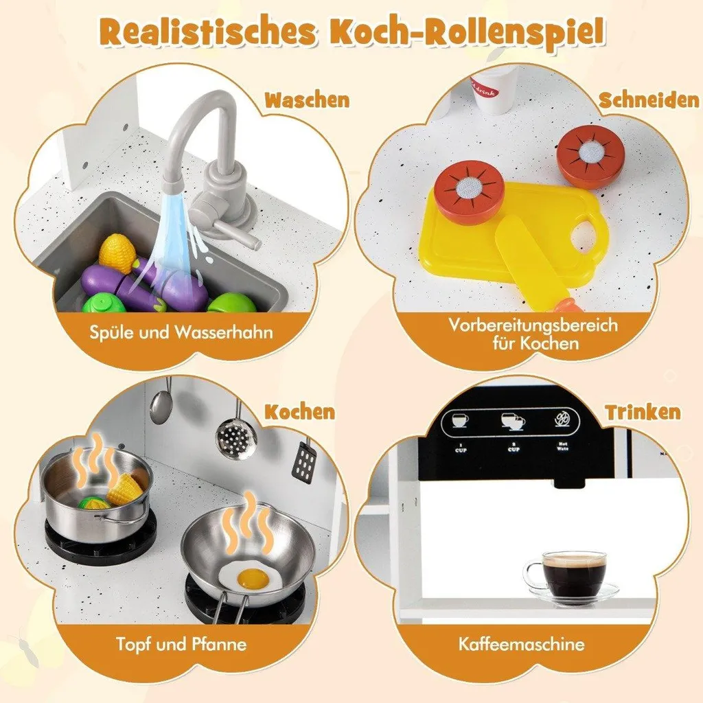 Cuisine enfant bois interactive : la kitchenette bois complète
