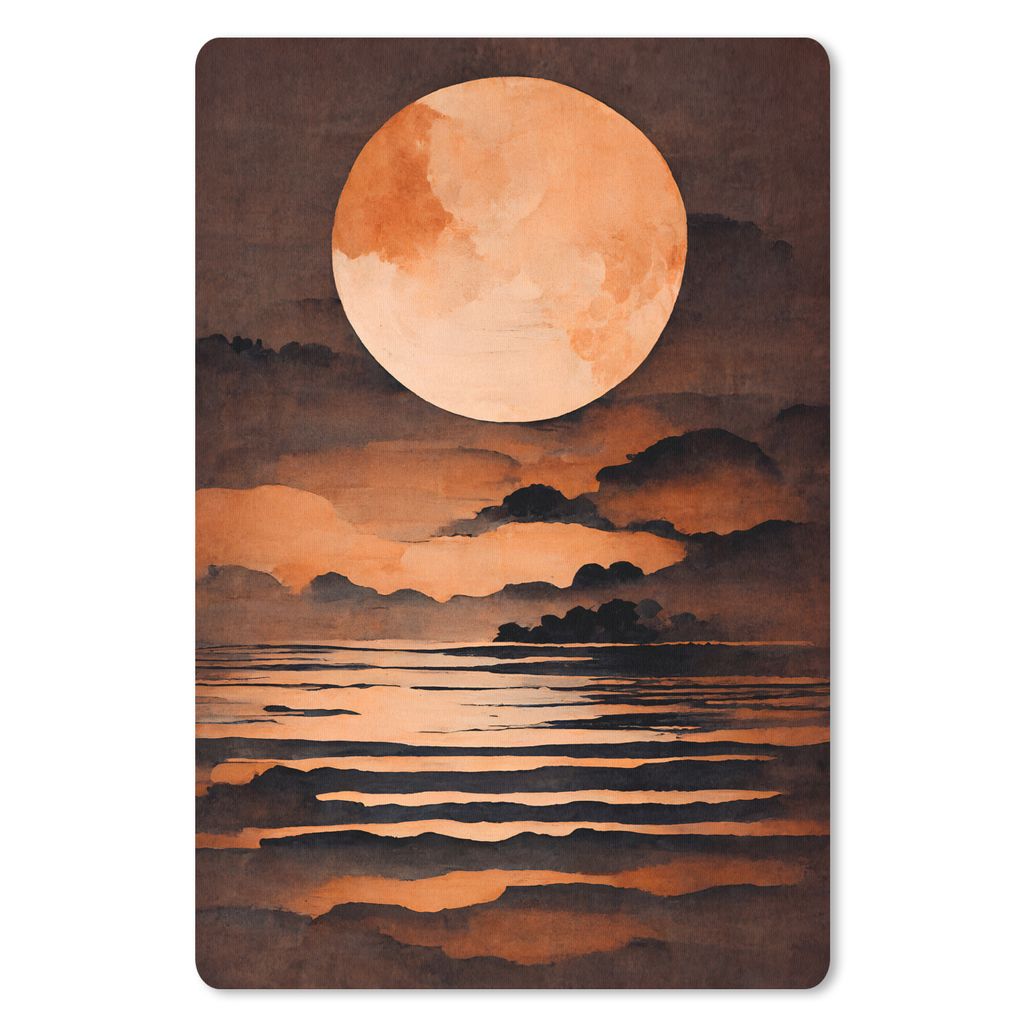 MuchoWow Mauspad Mousepad Mond - Pastell - Rot - Vintage 40x60 cm - Mousepads - Maus Mat - Pad - Mausunterlage - Schreibtisch Accesoire