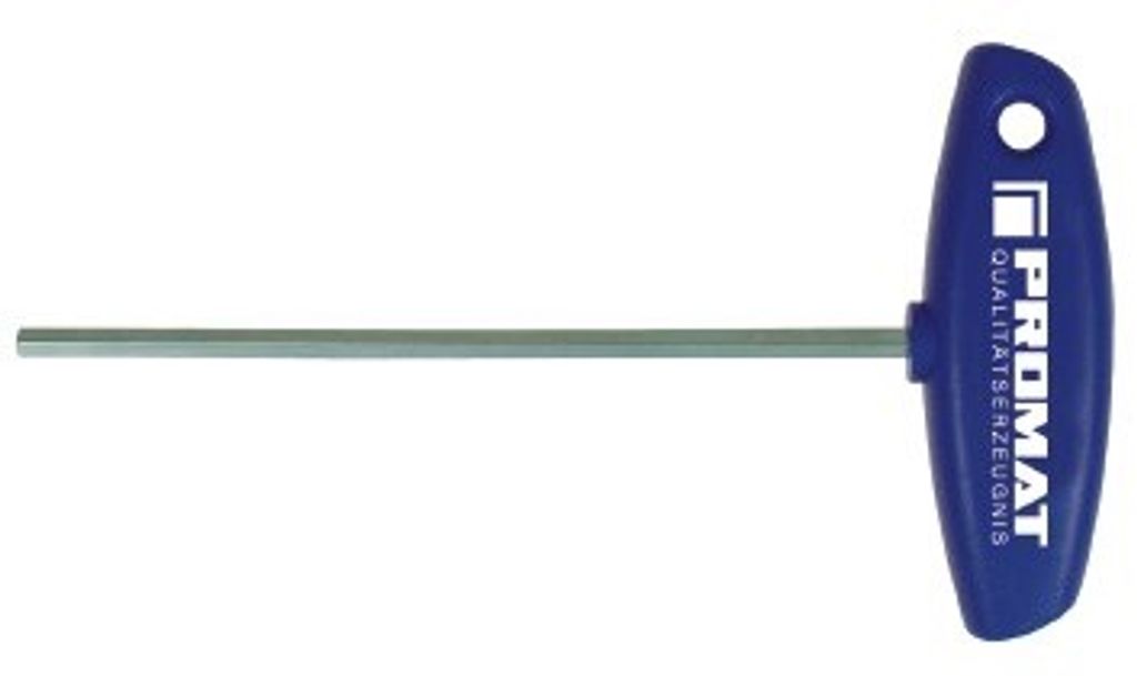 Schraubendreher 6KT CV. SW3mm L.150mm m.Quergriff/Ku.PROMAT glanzvernickelt