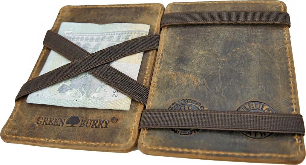 Greenburry Magic Wallet Minibörse Geldbörse Leder braun Produktbild 7