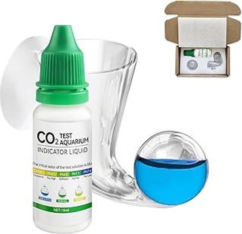CO2 Dauertest Aquarium, CO2 Test Aquarium Inkl. 15ml Indikatorlösung Anlage Aquarium Komplett-Set für Präzise Überwachung Süßwasseraquarien