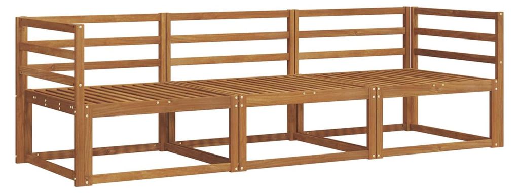 vidaXL Outdoor-Sofagarnitur 3 pcs Natur Massivholz Akazie