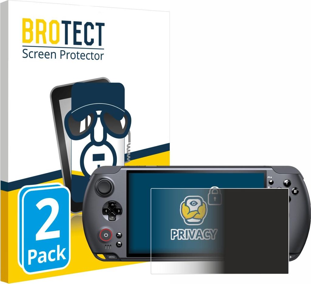 2x BROTECT Sichtschutzfolie für GPD Win 5 Anti-Spy Privacy Sichtschutz Blickschutz Folie Blaulicht-Schutz