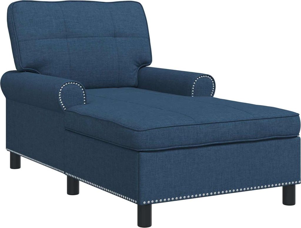 Lounge-Liege mit Kissen Blau 91 x 157 x 91 cm Stoff