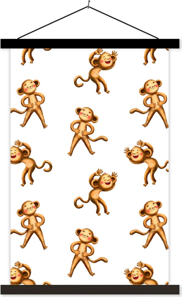 MuchoWow Textilposter Affe - Kinder - Design 120x180 cm mit schwarzem Rahmen - Fotos