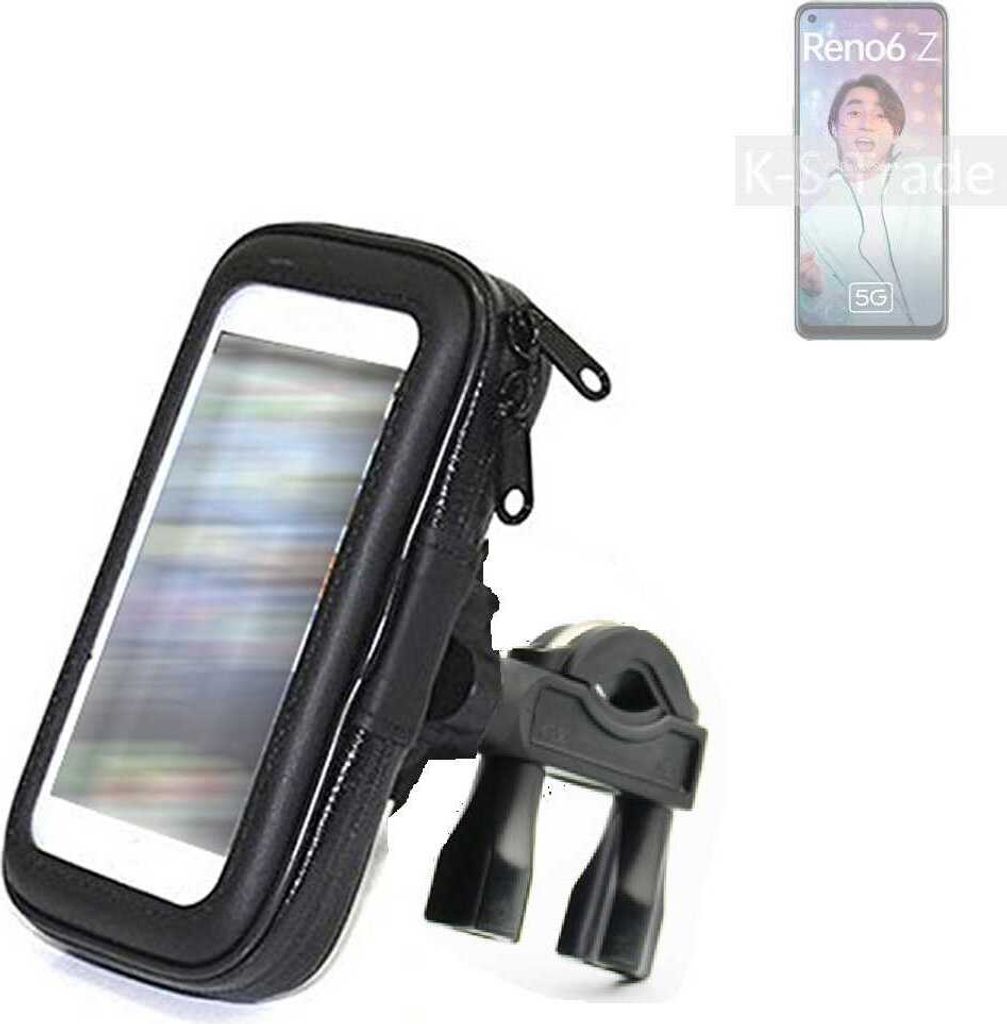 K-S-Trade Fahrrad-Halterung kompatibel mit Oppo Reno6 Z 5G Handy-Halterung Halter Lenkstange Fahrradhalterung Motorrad Bike Mount Wasserabweisend