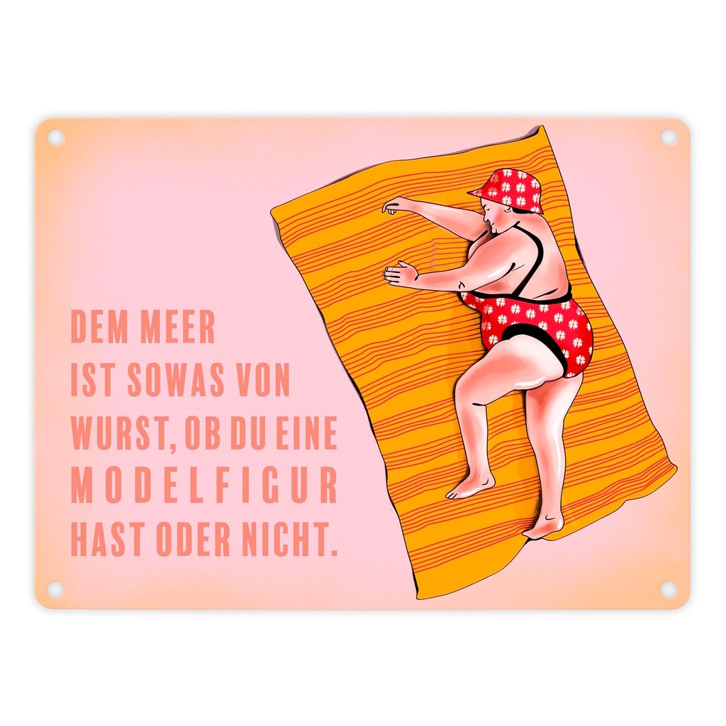 Metallschild in 15x20 cm mit lustigem Spruch zum Thema Modelfigur und
