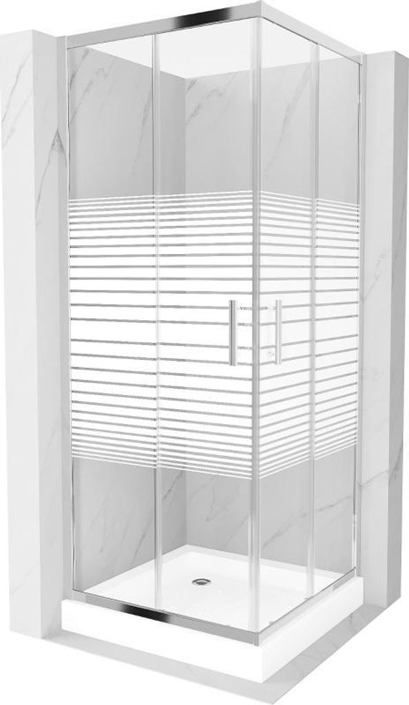 Mexen Rio cabina doccia quadrata 80 x 80 cm, strisce Immagine del prodotto 