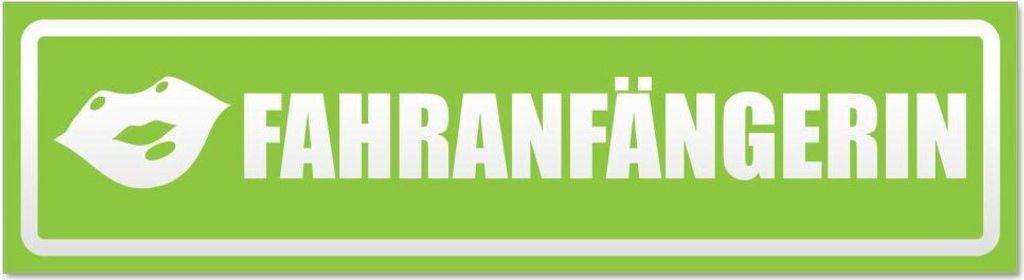 Kiwistar Fahranfängerin Kuss invertiert Magnetschild Schild magnetisch - 20cm Lindgrün - Magnetfolie für Auto PKW Kfz