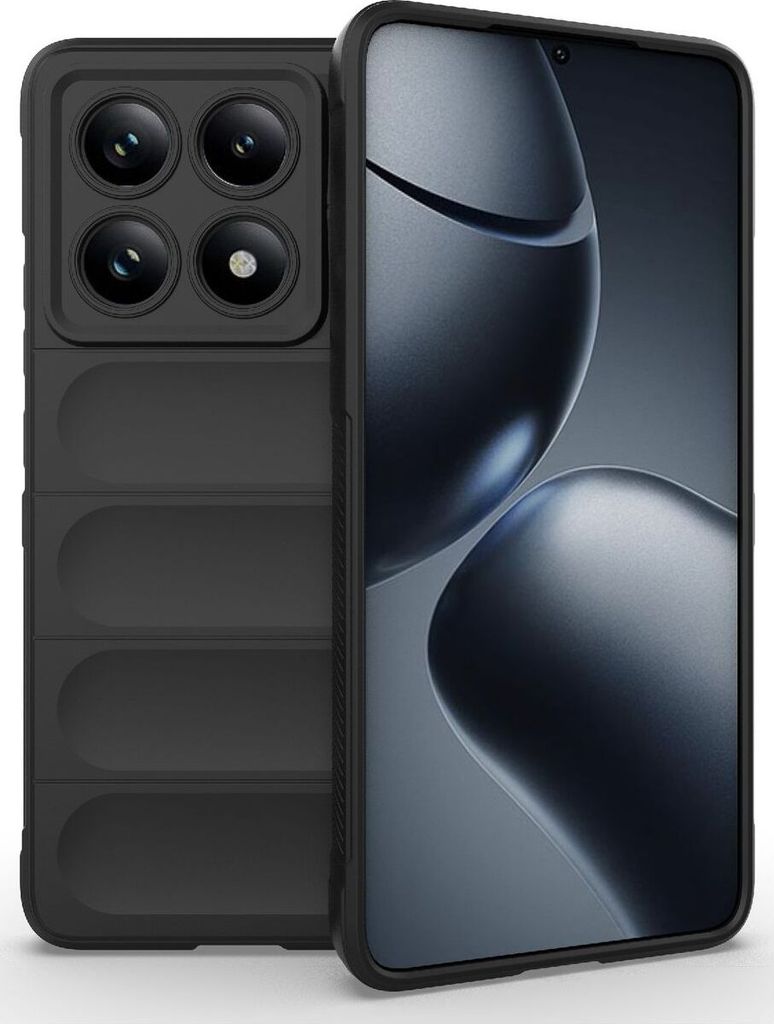 Mobigear Bumpy Xiaomi 14T Pro Hülle Flexibles TPU Backcover - Schwarz