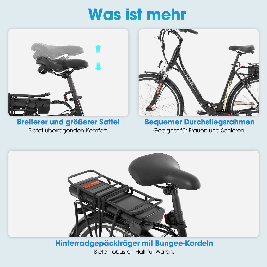 Hiland 28 Zoll Aluminium E-Bike für Damen und Herren, 250 Produktbild 4