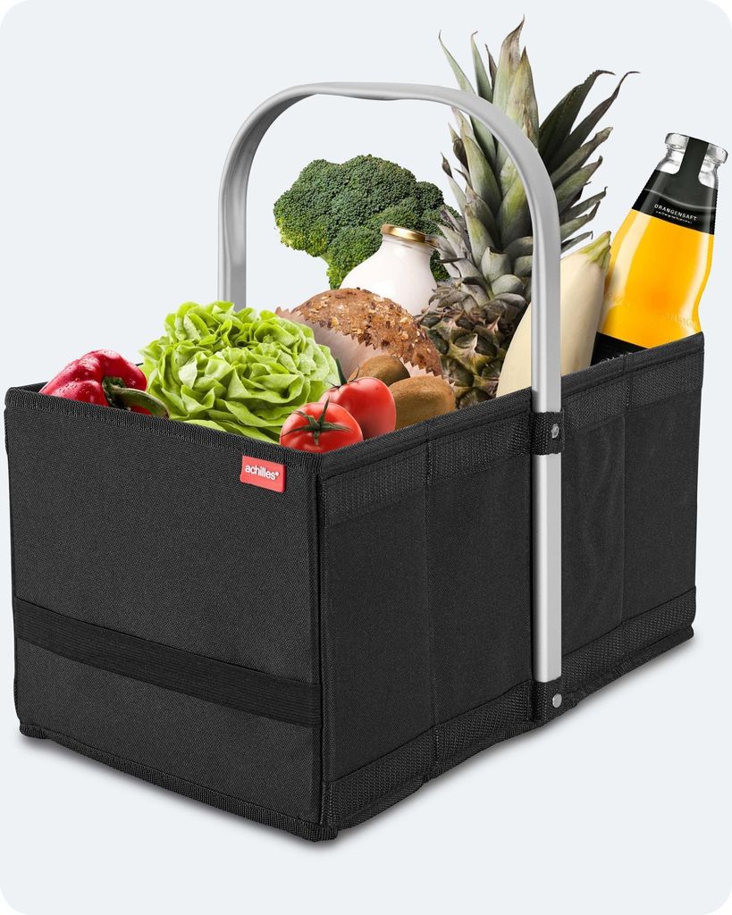 Handle-Box Einkaufs-Korb mit Aluminium Griff Faltbarer Produktbild 4