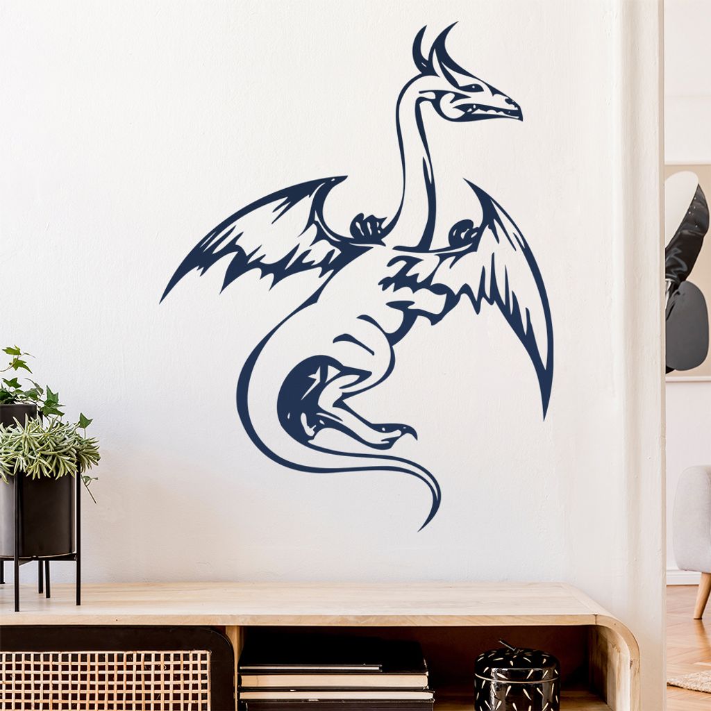 Flugdrache Wandtattoo in 6 Größen - Wandaufkleber Wall Sticker - Dekoration, Küche, Wohnzimmer, Schlafzimmer, Badezimmer
