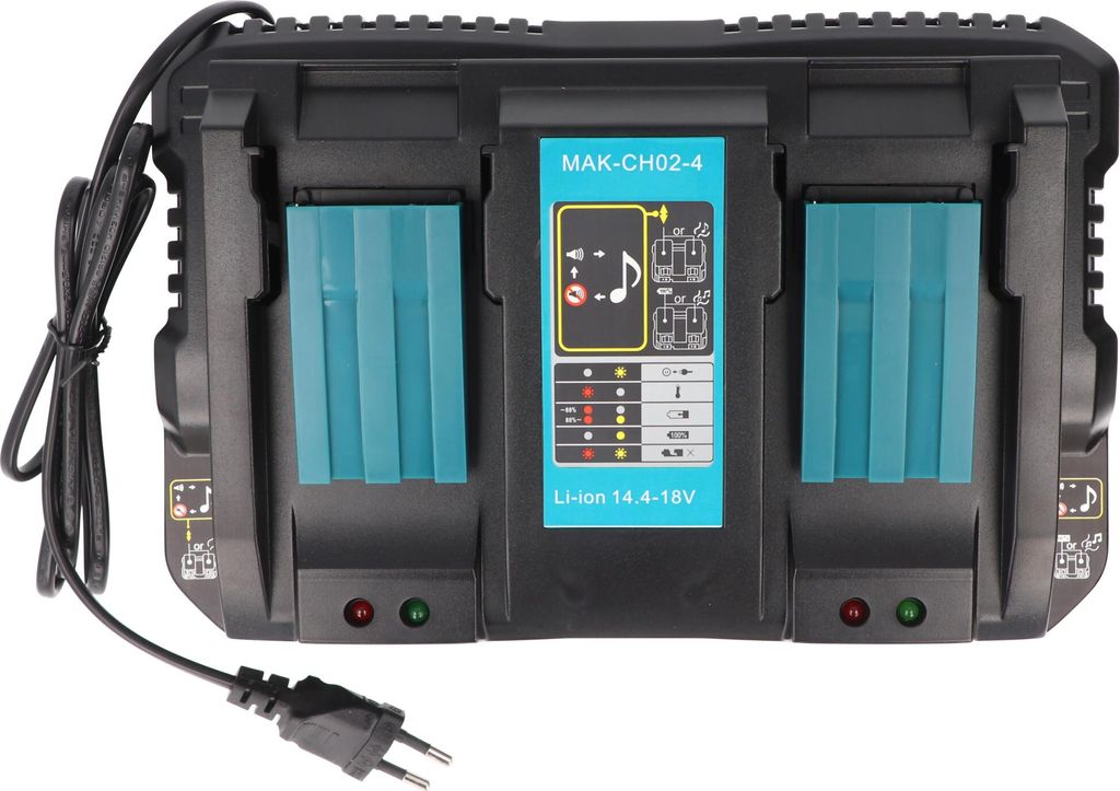 chargeur double adapté à 1 ou 2 batteries Makita Li-ion, Image du produit 