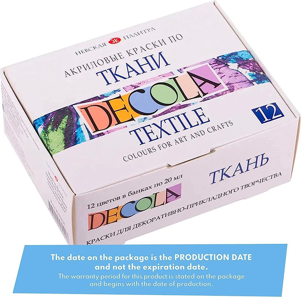 Set Peinture Textile Acrylique Decola - 6 Couleurs 20 Ml Résistantes Au Lavage - Pour Tissus Foncés Et Clairs