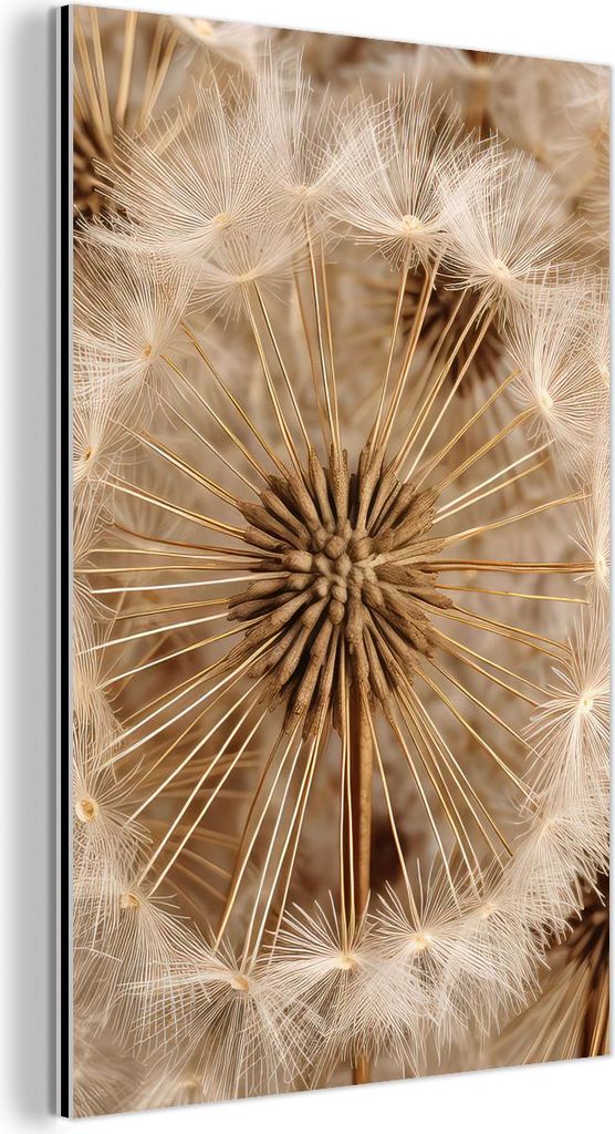 MuchoWow Wanddekoration Metall Metallbild Wandkunst 20x30 cm Löwenzahn - Blumen - Natur - Braun MuchoWow Aluminium Gemälde - Alu Dibond Bild
