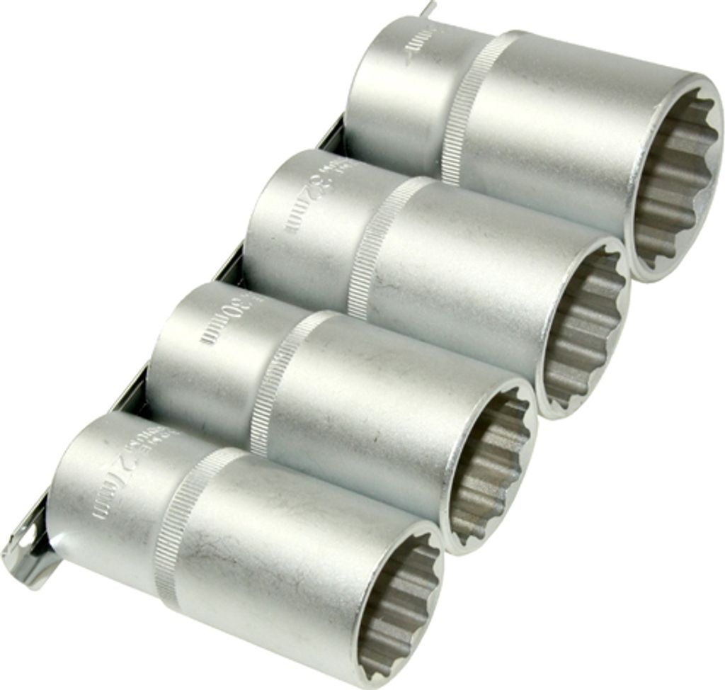 Satz Lange 12-KANT Steckschlüsseleinsätze Stecknuss VIELZAHN Nuss 27 30 32 36 mm