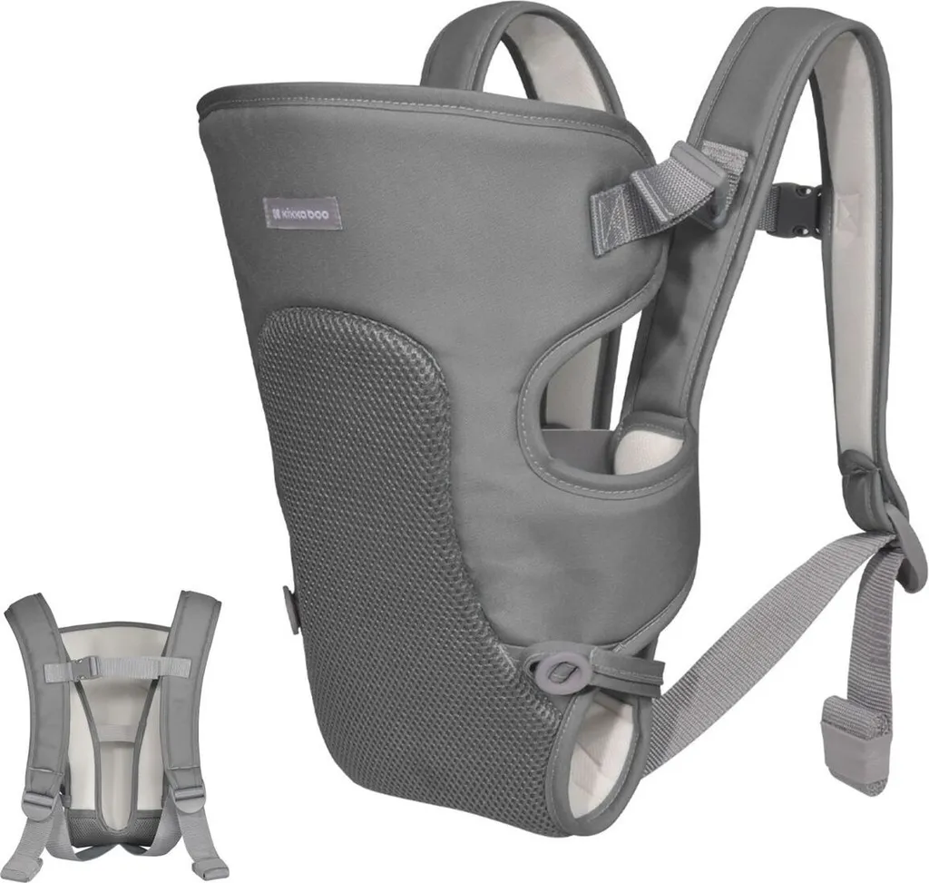 Kikkaboo Myra Porte-bébé Ventral et Dorsal Gris Clair Multi-positions