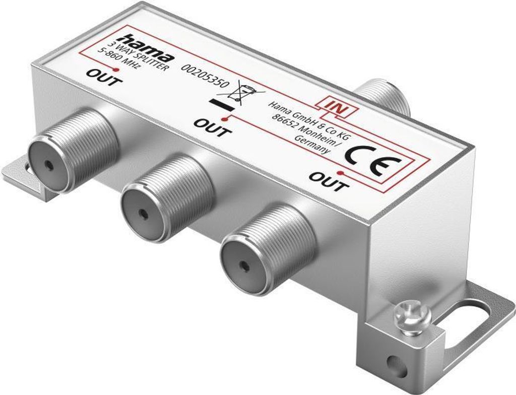 Breitband-Kabelverteiler, 3-fach, voll geschirmt (00205350)