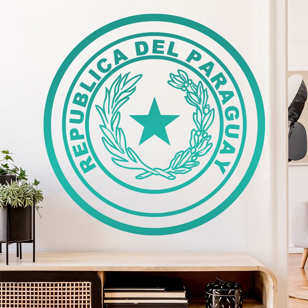Paraguay Wappen Wandtattoo Wandaufkleber Wall Sticker - Dekoration, Küche, Wohnzimmer, Schlafzimmer, Badezimmer