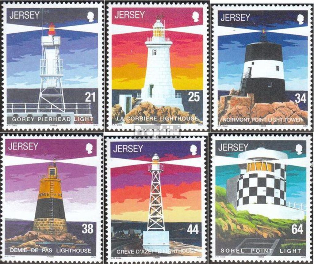 Briefmarken GB - Jersey 1999 Mi 910-915 (kompl.Ausg.) gestempelt Leuchttürme