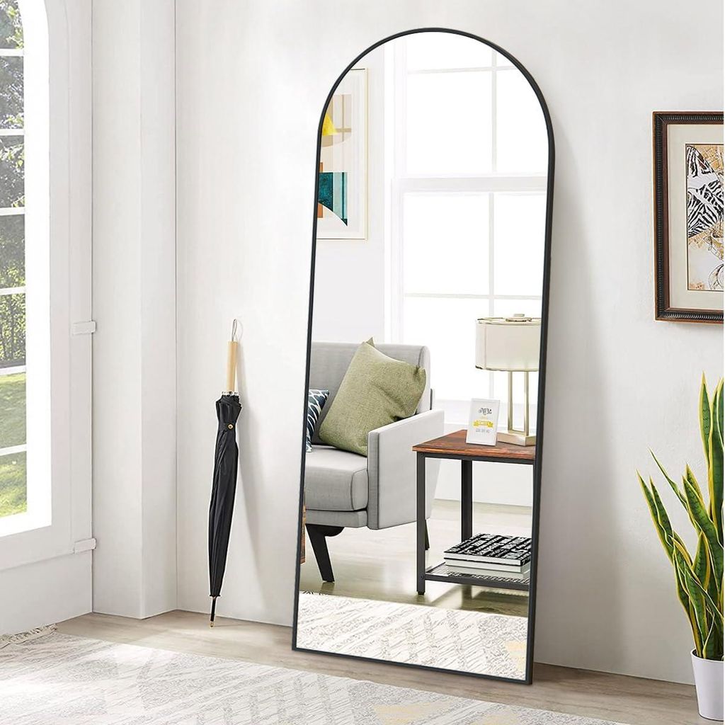 Koonmi Bogenspiegel 52 x 161 cm, Ganzkörperspiegel Schwarz Produktbild 