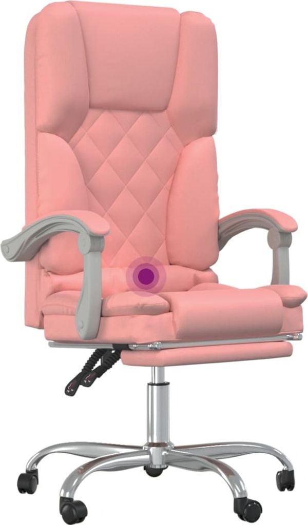 vidaXL Bürostuhl mit Massagefunktion Rosa Kunstleder