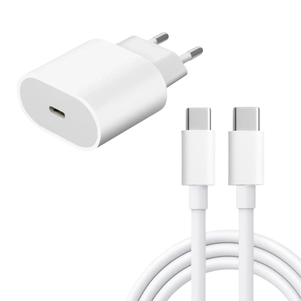 USB-C Ladegerät 20W mit 2m iPhone USB-C Ladekabel – Produktbild 