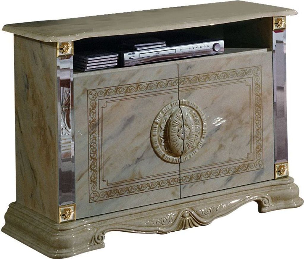 Barock TV-Unterschrank Bella in Beige 2-Türig ohne Schublade
