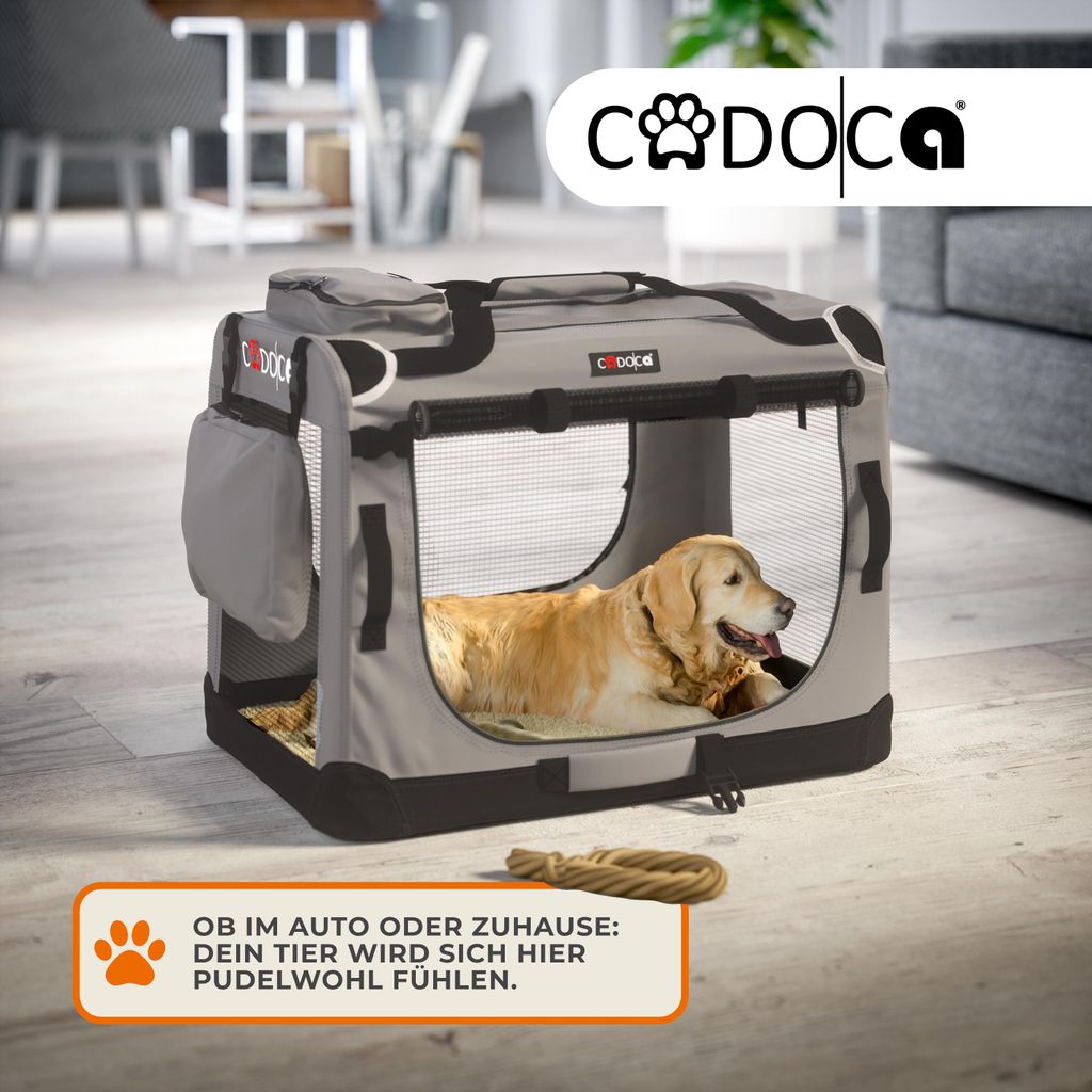 CADOCA® Cage de transport S Gris pour animaux chien chat Image du produit 