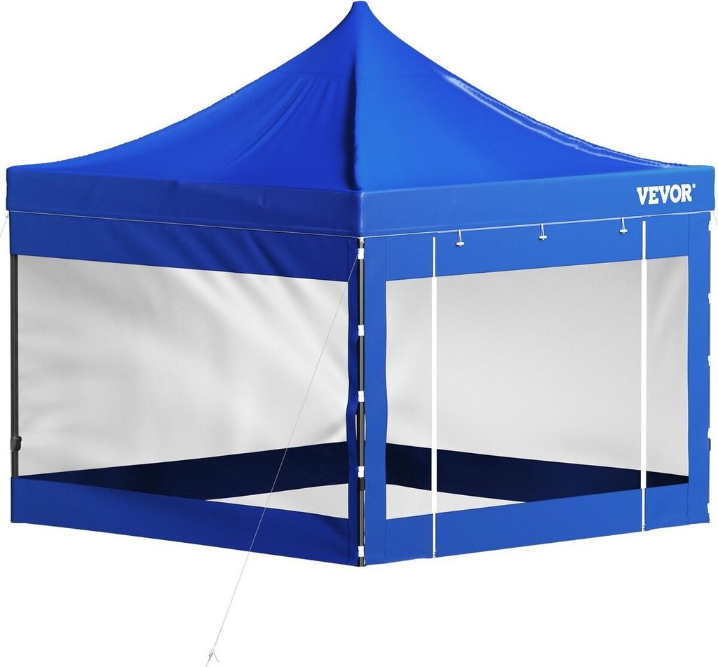 10 x 10 ft Pop-Up-Zelt, Outdoor-Terrassenpavillon mit abnehmbaren Seitenwänden und Rolltasche, UV-beständiger, wasserdichter Instant-Pavillon fü...